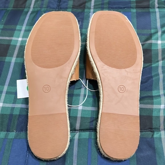 NWT Universal Thread Maren Square Toe Espadrille Slide Sandals Natural Sz 10 - Picture 4 of 4